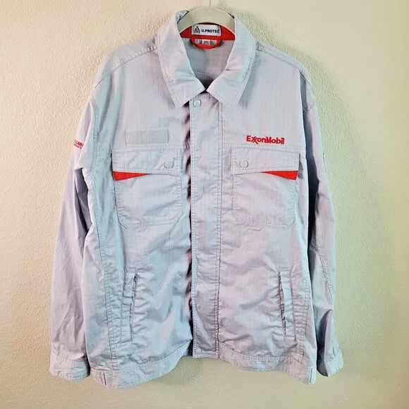 Exxon Mobil Chemical Jacket 3XL U Protec Static Huizhou Plant Zip Snap NICE